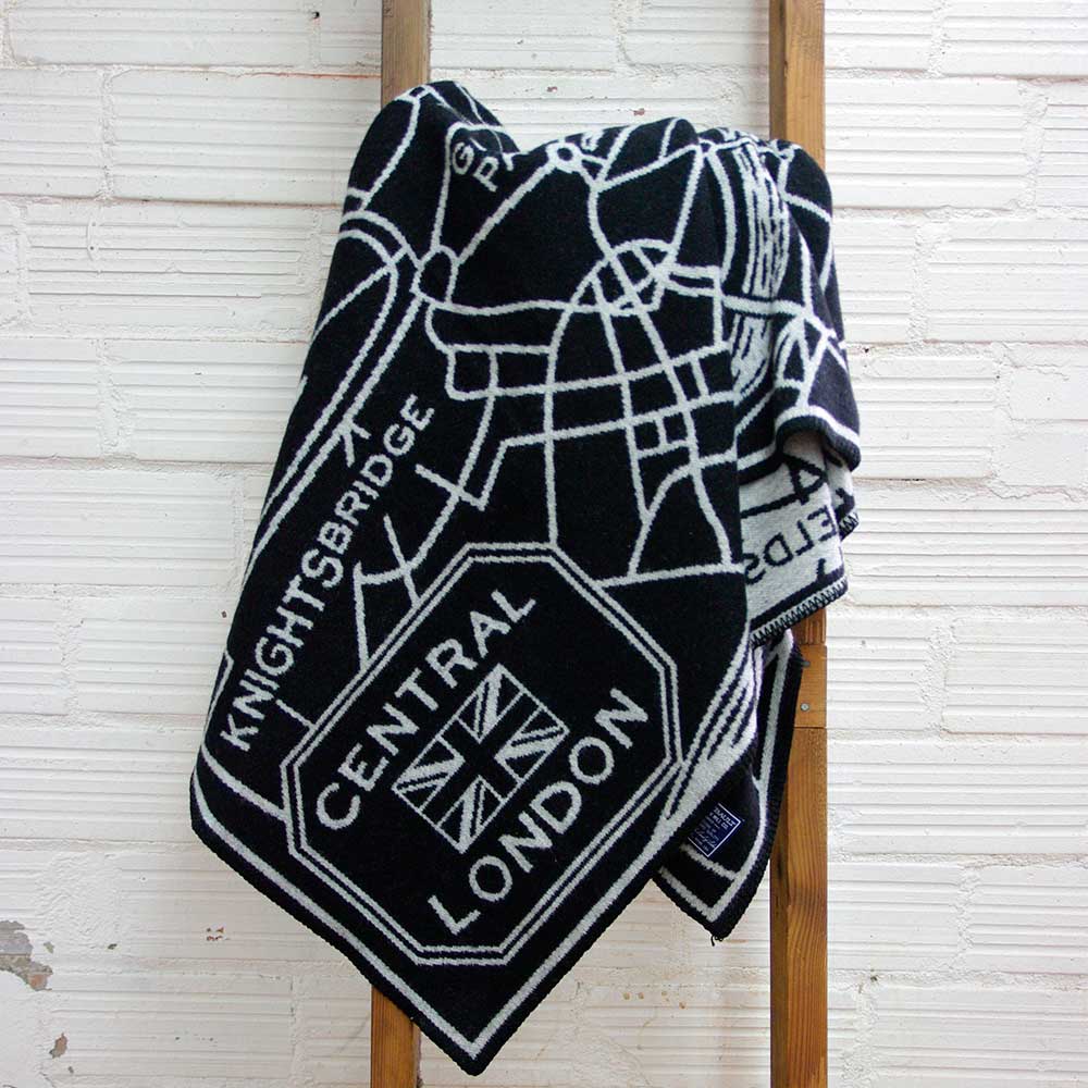 London Map Wool Throw active Current Dry clean or hand wash Faribault Lakes & Maps New Lower Price