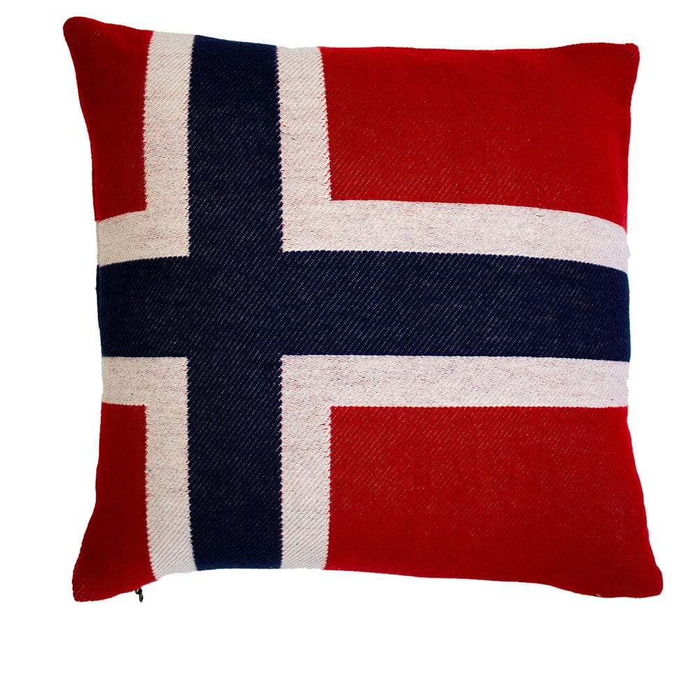 Norwegian Flag 20"x20" Wool Pillow Case 20" x 20" active Current Dry clean or hand wash Faribault Full Price