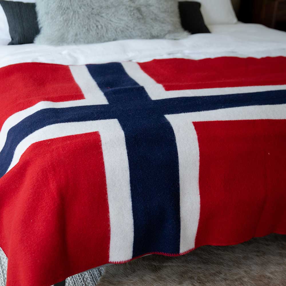 Norwegian Flag Wool Throw active Current Dry clean or hand wash Faribault Full Price Great Flags New Lower Price