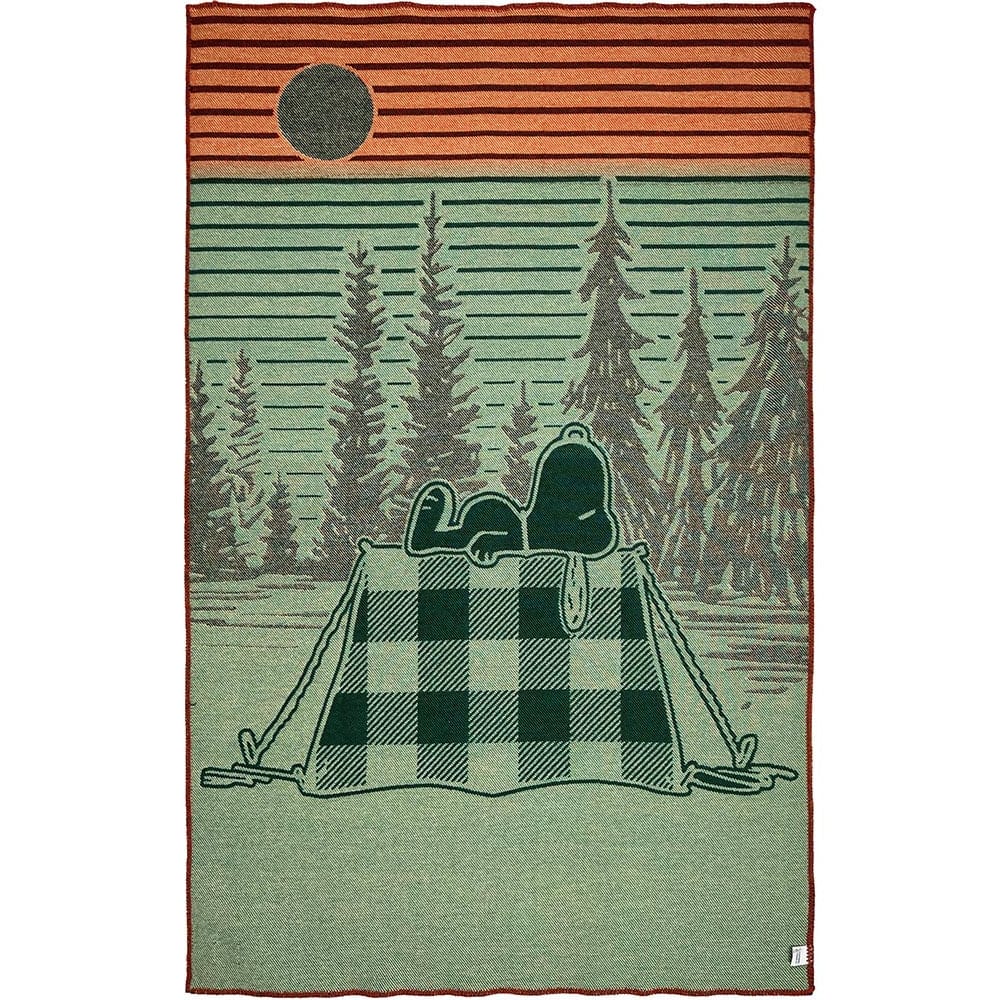 Snoopy Camping Wool Throw Blanket active Current Dry clean or hand wash Faribault Full Price New Lower Price Peanuts Peanuts Wool Throw