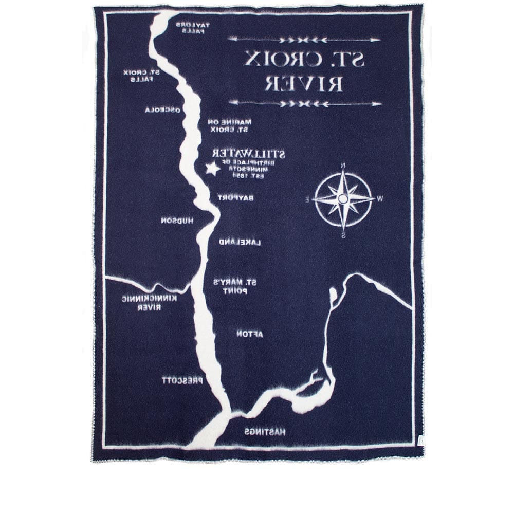 St. Croix Map Wool Throw Blanket active Current Dry clean or hand wash Faribault Full Price Lakes & Maps New Lower Price