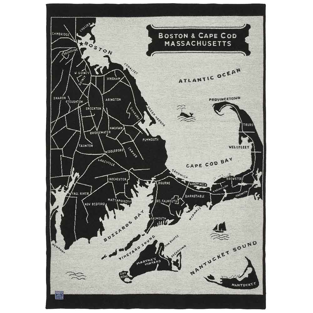Factory Second Boston Map Wool Throw Boston active Dry clean or hand wash Lakes & Maps