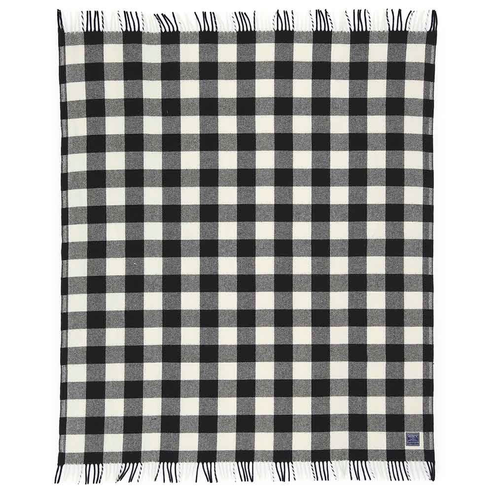 Factory Second Buffalo Check Throw - White active Factory Second Buffalo Check Wool Throw Faribault machine washable Patterns & Plaids